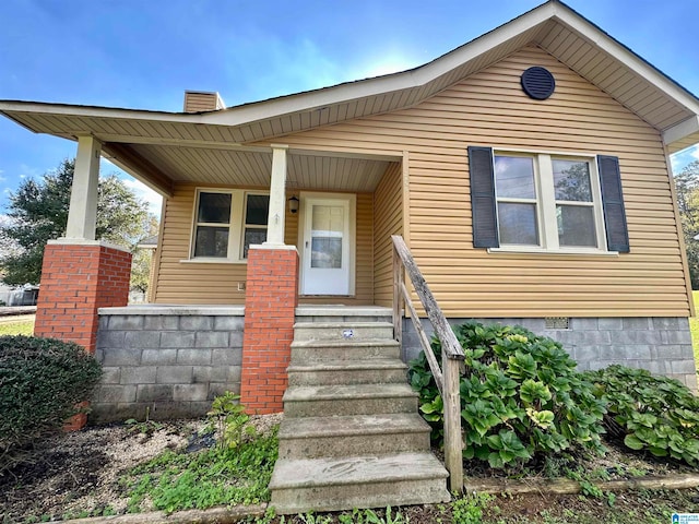 view of front of house with covered porch