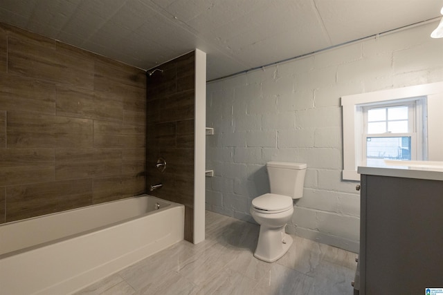 full bathroom with vanity, toilet, and tub / shower combination