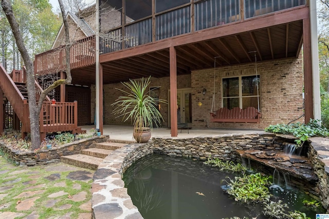 view of patio featuring a deck