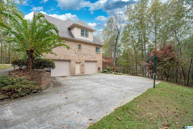 view of home's exterior with a garage