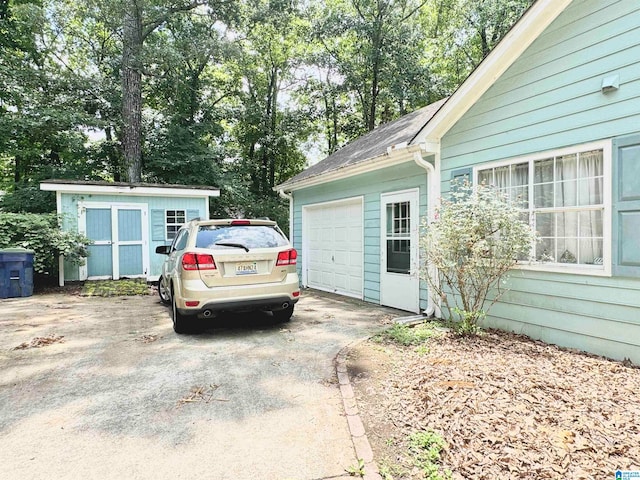 view of garage