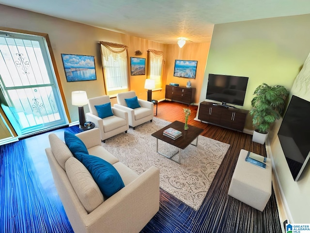 living room featuring hardwood / wood-style floors