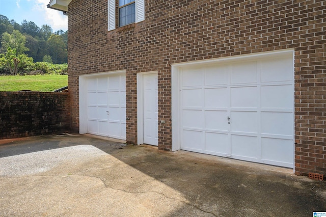 view of garage