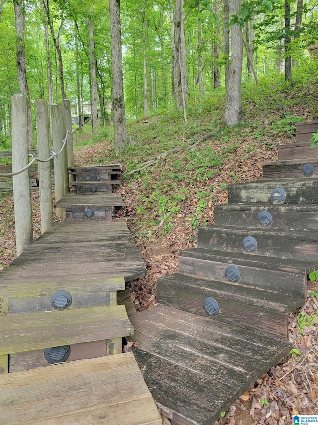 view of stairway