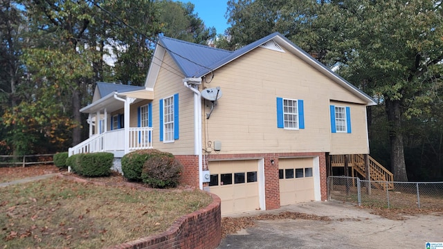 view of home's exterior with a garage