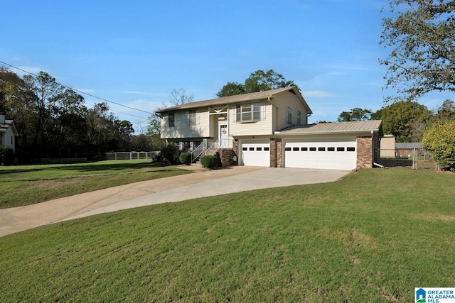 view of front of home with a front yard