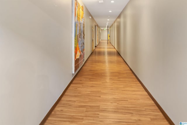 hall featuring light hardwood / wood-style floors