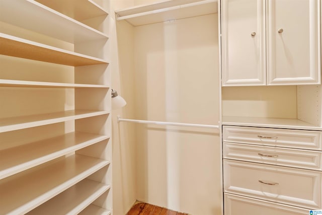 spacious closet with hardwood / wood-style floors