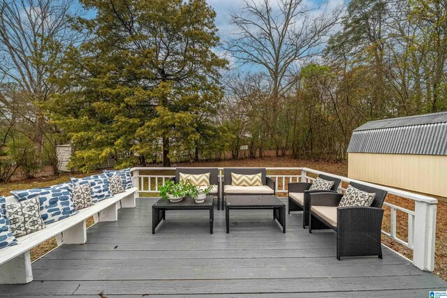 deck with an outdoor living space