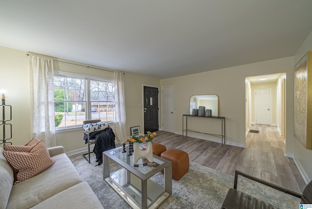 living room featuring hardwood / wood-style floors