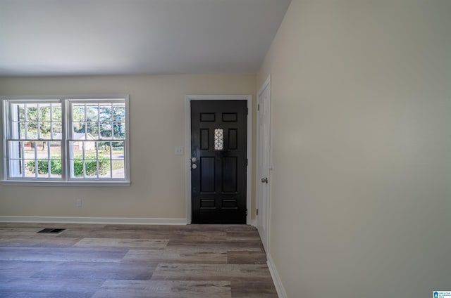 foyer entrance featuring light wood-type flooring