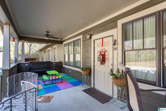 923 Cogswell Ave, Pell City, AL 35125 - covered porch featuring ceiling fan