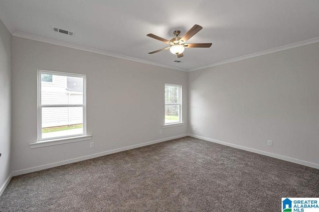 186 Barimore Blvd, Helena, AL 35080 - spare room with plenty of natural light, carpet flooring, and crown molding