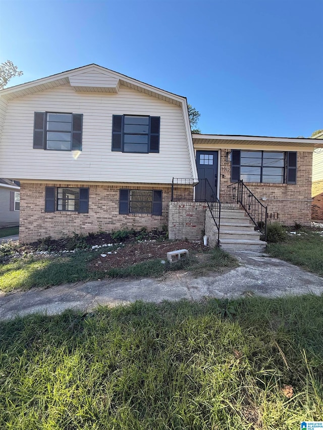 view of split level home