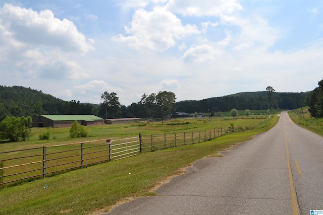 view of street featuring a rural view