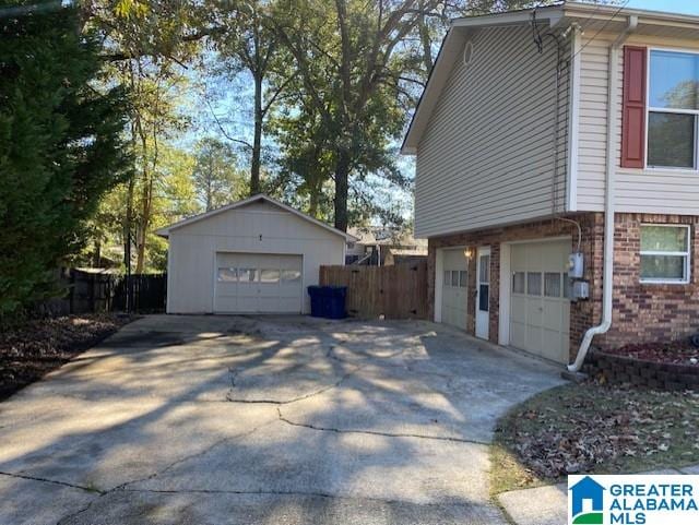 view of side of property featuring a garage