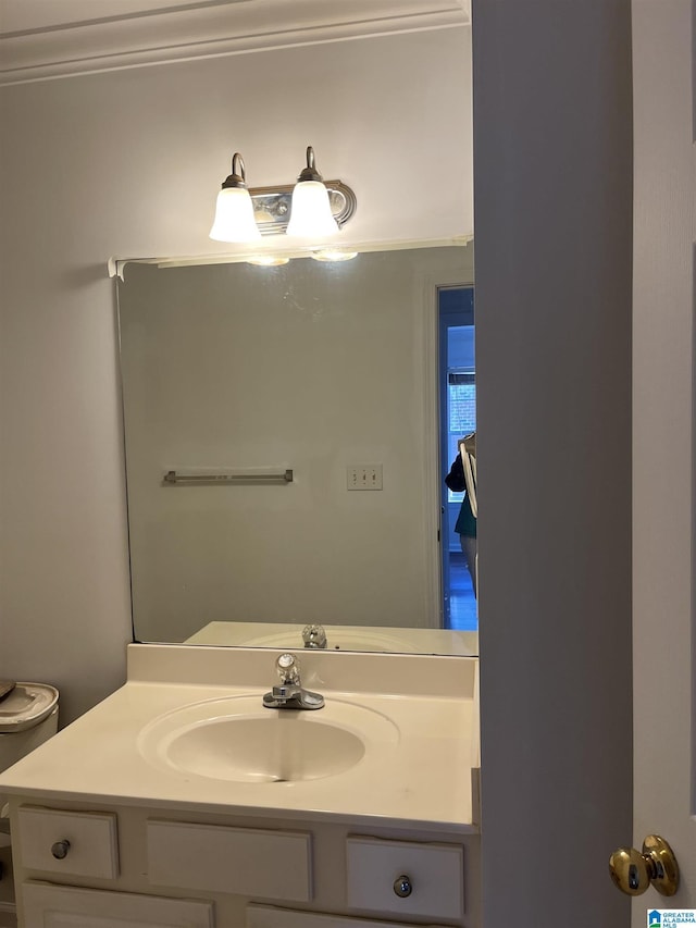 bathroom with toilet and vanity