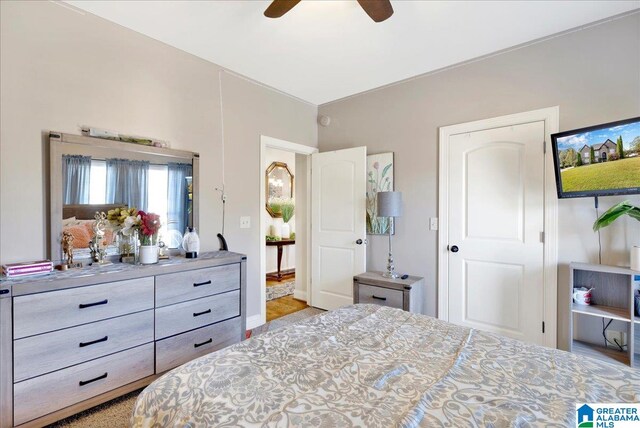 bedroom with ceiling fan