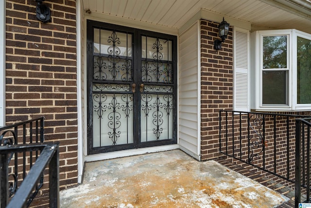 property entrance with french doors