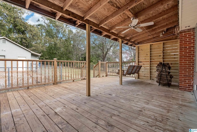 deck featuring ceiling fan