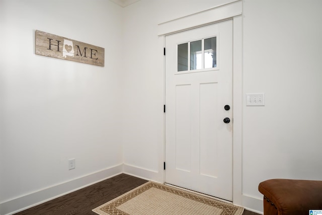 entrance foyer featuring dark hardwood / wood-style flooring