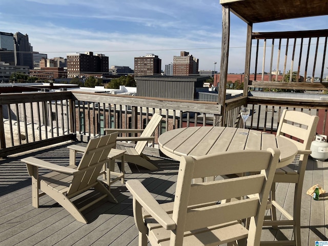 2416 1st Ave Unit 10, Birmingham, AL 35203 - wooden terrace with a city view