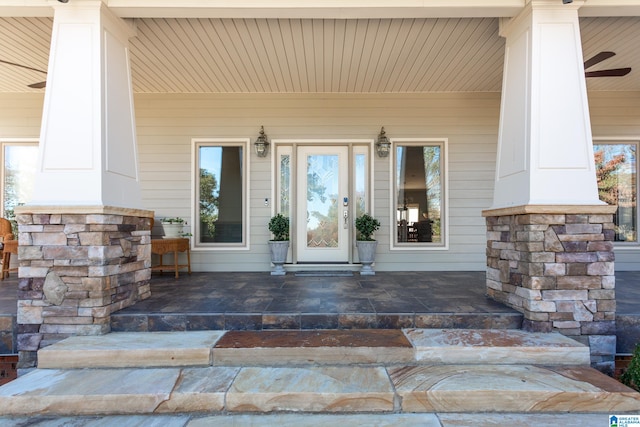 property entrance with a porch