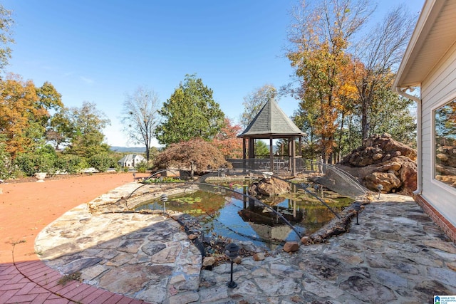 view of patio with a gazebo