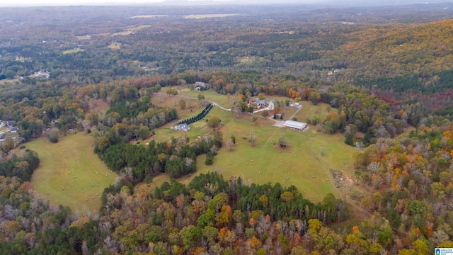 1001 Kingsway Dr, Anniston, AL 36207 - aerial view of property and surrounding area featuring a heavily wooded area