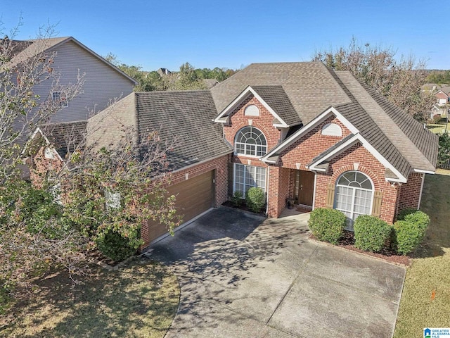 view of front property with a garage