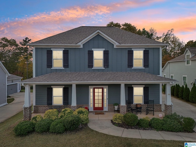 view of front of property with covered porch