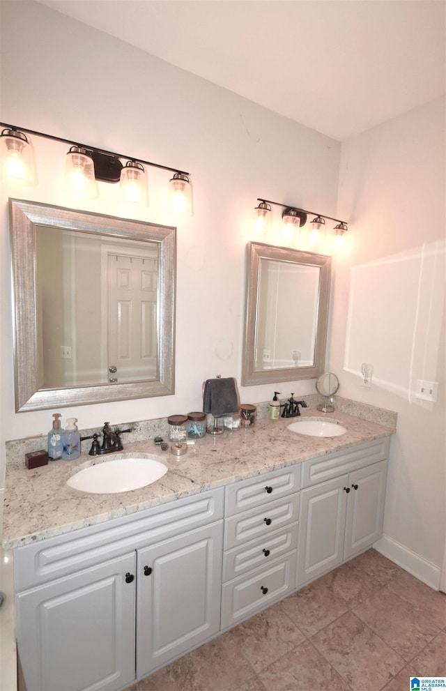 bathroom featuring vanity and tile patterned floors