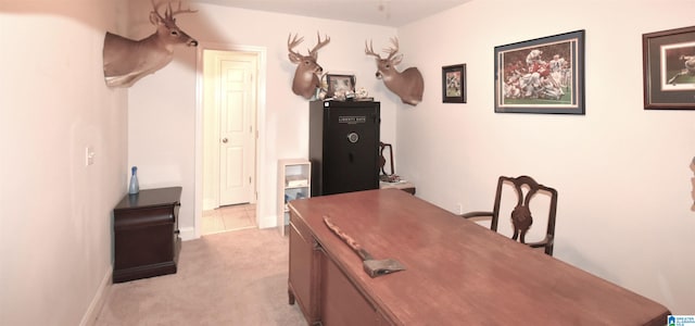 view of carpeted office space