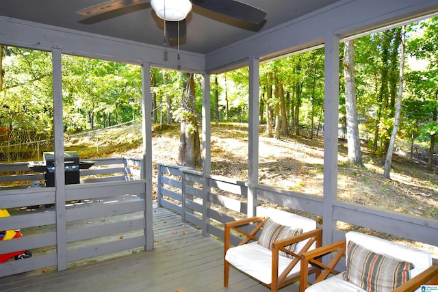 unfurnished sunroom featuring plenty of natural light