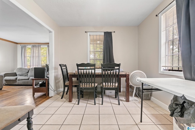 view of tiled dining area