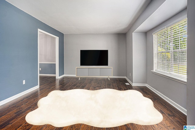 living room featuring dark hardwood / wood-style flooring