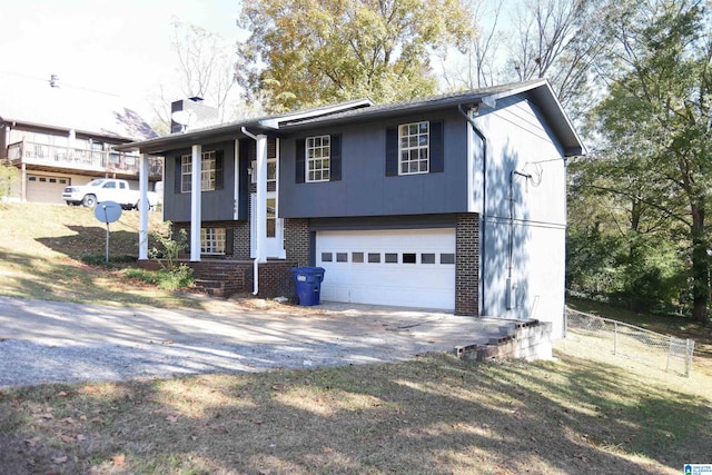 bi-level home with a garage