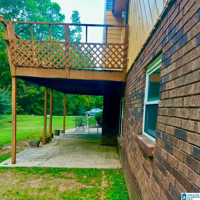 view of patio with a deck