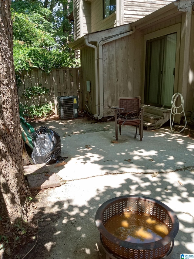 view of patio featuring central AC unit