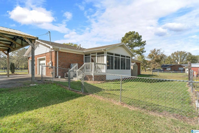 exterior space with a yard and an outdoor structure