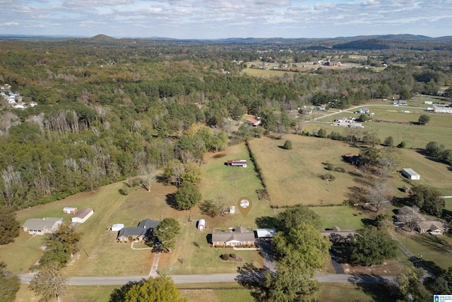 aerial view with a rural view