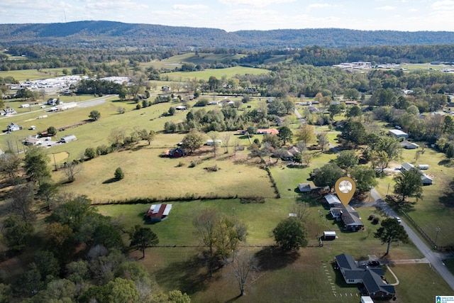 aerial view featuring a rural view