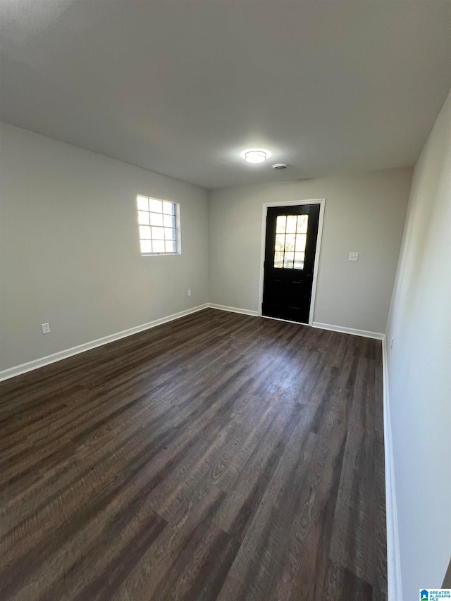 entryway featuring dark wood-type flooring