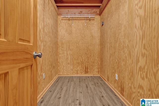 spacious closet with light hardwood / wood-style floors