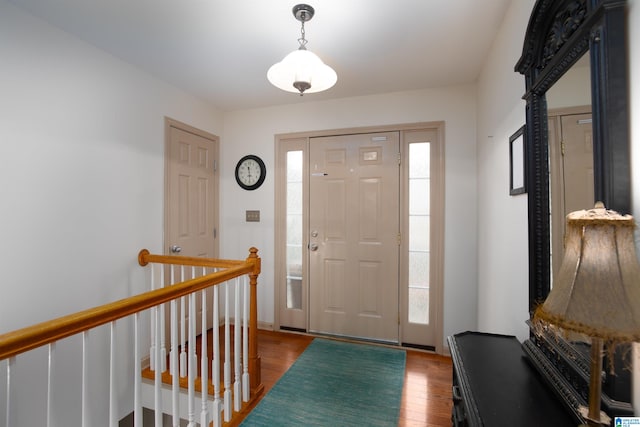 foyer entrance with a healthy amount of sunlight and wood-type flooring