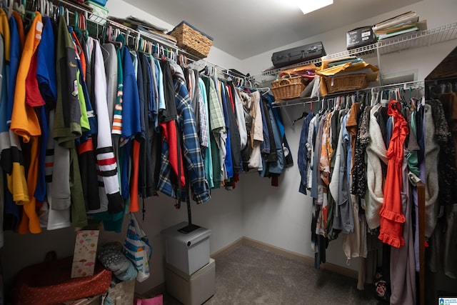 spacious closet with carpet floors