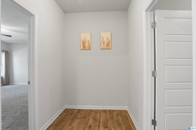 hall featuring hardwood / wood-style flooring