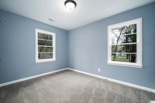 view of carpeted spare room