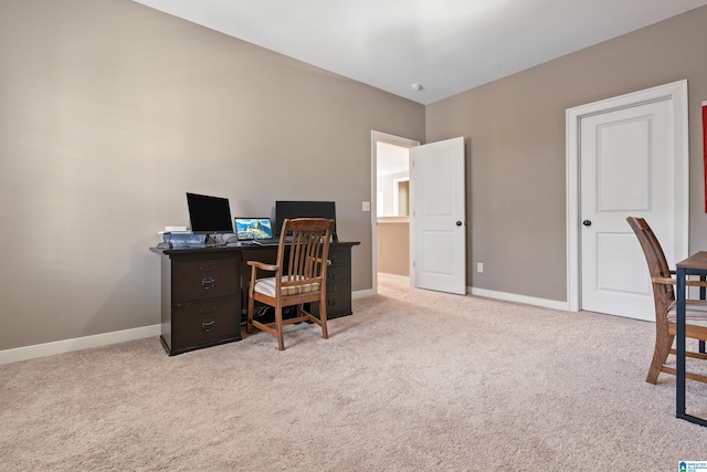 office area with light carpet