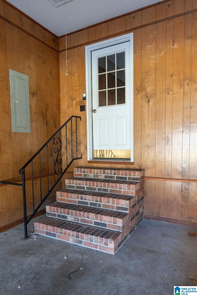 doorway to property with electric panel